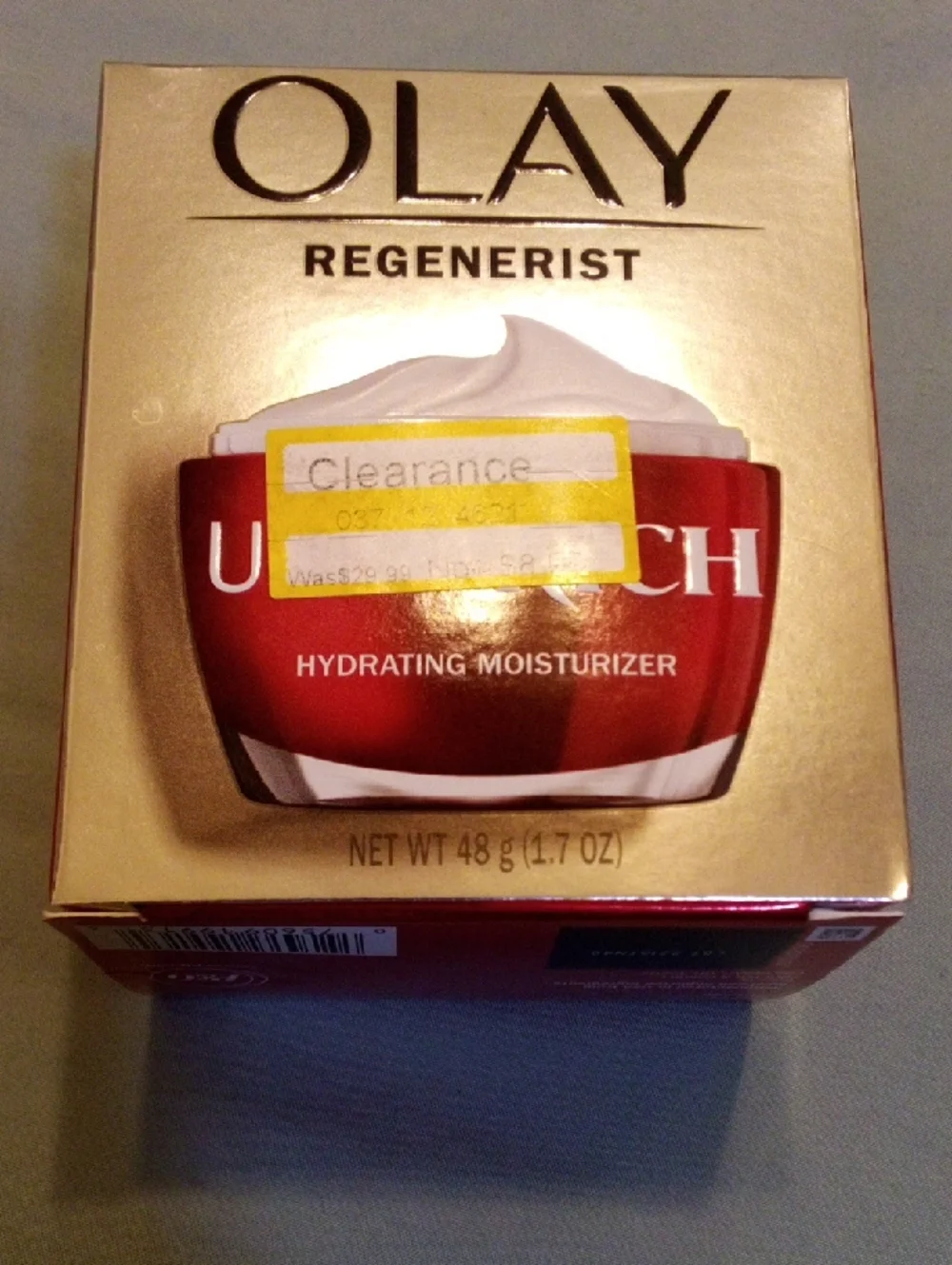 OLAY Regenerist Hydrating Moisturizer - Red and Gold Packaging